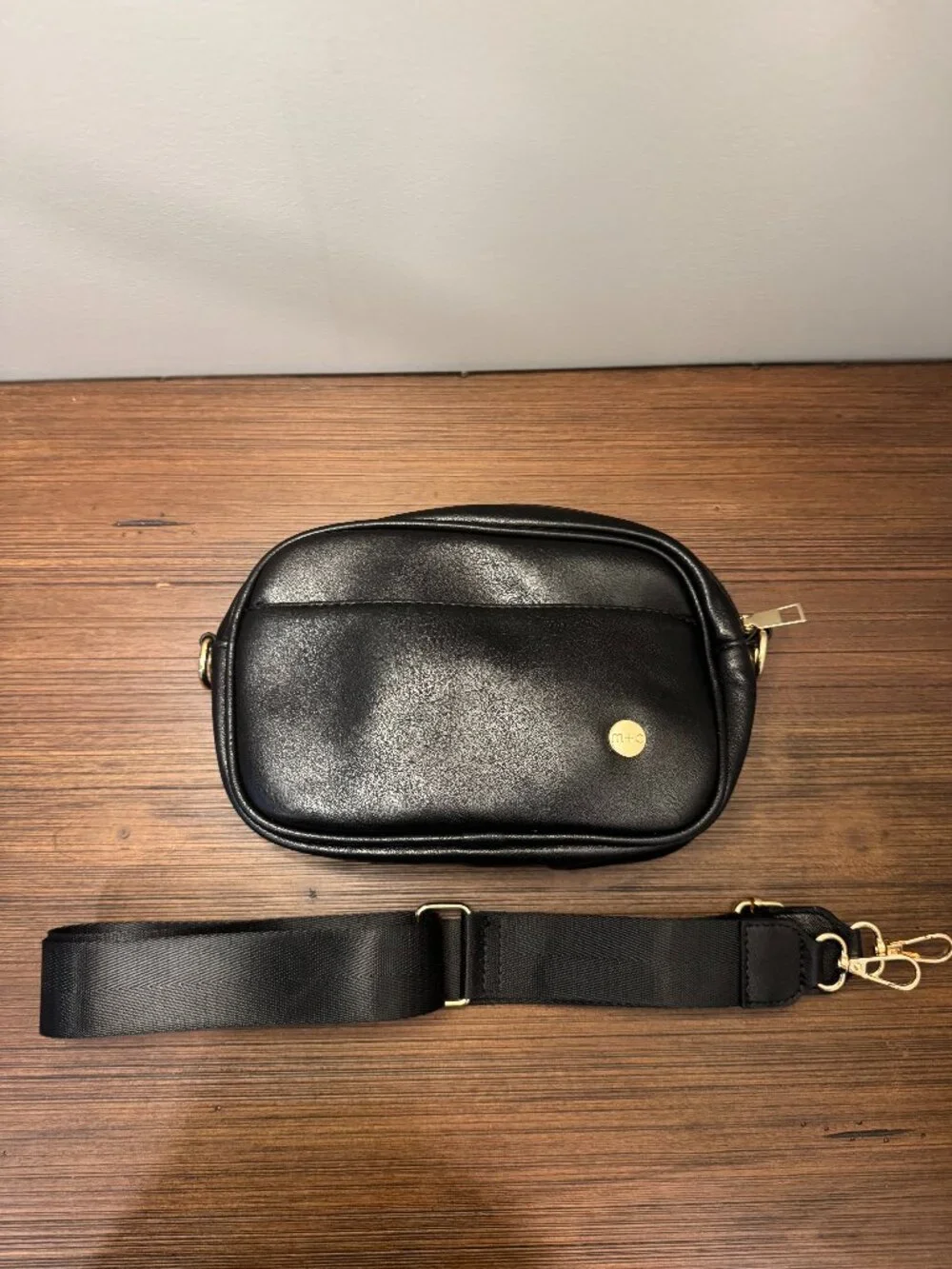Modern + Chic Black Vegan Leather Frankie Crossbody Bag - NWOT